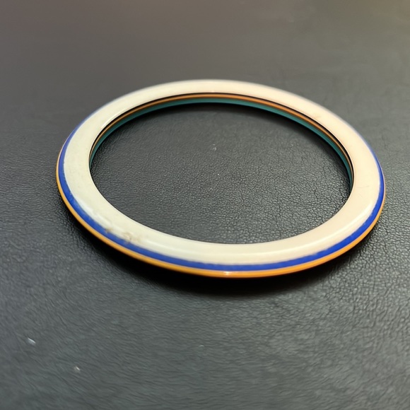 Vintage Plastic Bracelet, Black, White, Multicolor, Thin, Retro, Boho - Picture 7 of 9